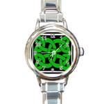 Celtic Knot_Green Round Italian Charm Watch
