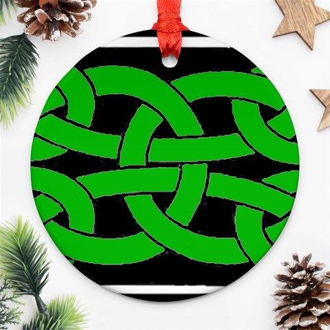 Celtic Knot_Green Ornament (Round) from ArtsNow.com Front