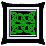 Celtic Knot_Green Throw Pillow Case (Black)
