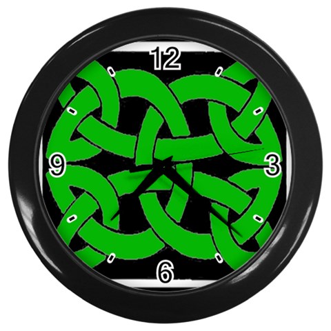 Celtic Knot_Green Wall Clock (Black) from ArtsNow.com Front