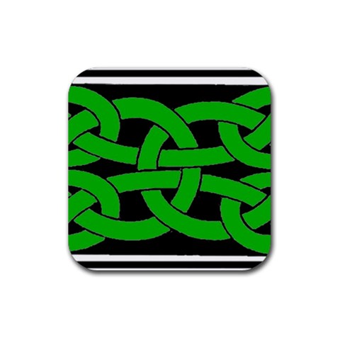 Celtic Knot_Green Rubber Coaster (Square) from ArtsNow.com Front