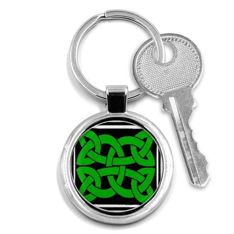 Celtic Knot_Green Key Chain (Round) from ArtsNow.com Front