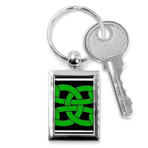 Celtic Knot_Green Key Chain (Rectangle) from ArtsNow.com Front