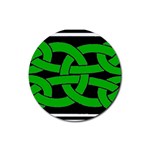 Celtic Knot_Green Rubber Round Coaster (4 pack)