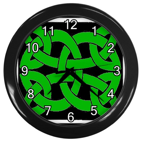 Celtic Knot_Green Wall Clock (Black) from ArtsNow.com Front