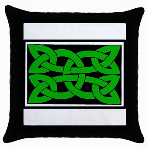 Celtic Knot_Green Throw Pillow Case (Black) from ArtsNow.com Front