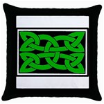 Celtic Knot_Green Throw Pillow Case (Black)