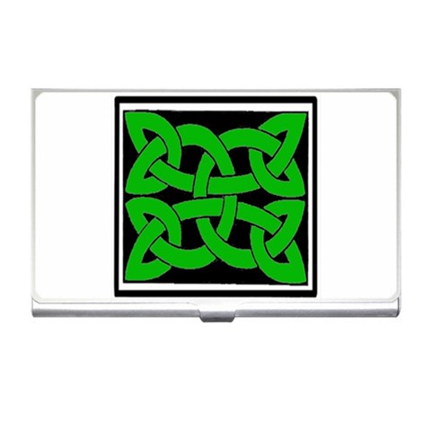 Celtic Knot_Green Business Card Holder from ArtsNow.com Front