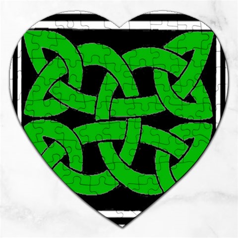 Celtic Knot_Green Jigsaw Puzzle (Heart) from ArtsNow.com Front