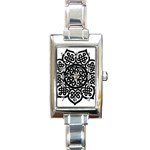 Celtic Mandala B&W Rectangular Italian Charm Watch
