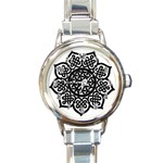 Celtic Mandala B&W Round Italian Charm Watch