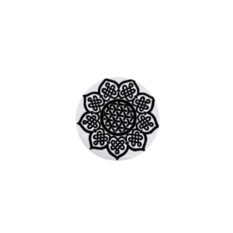 Celtic Mandala B&W 1  Mini Button from ArtsNow.com Front
