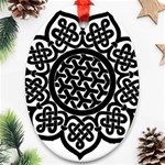Celtic Mandala B&W Ornament (Oval)