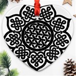 Celtic Mandala B&W Ornament (Heart)