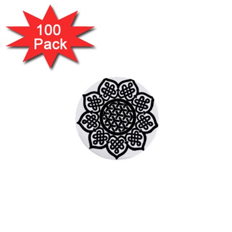 Celtic Mandala B&W 1  Mini Button (100 pack)  from ArtsNow.com Front
