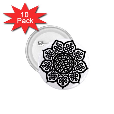 Celtic Mandala B&W 1.75  Button (10 pack)  from ArtsNow.com Front