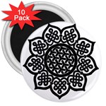 Celtic Mandala B&W 3  Magnet (10 pack)