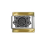 Celtic Mandala B&W Gold Trim Italian Charm (9mm)