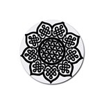 Celtic Mandala B&W Rubber Coaster (Round)