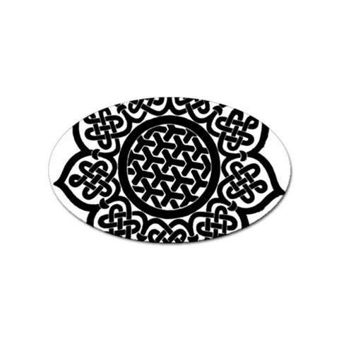 Celtic Mandala B&W Sticker (Oval) from ArtsNow.com Front