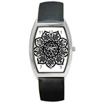 Celtic Mandala B&W Barrel Style Metal Watch