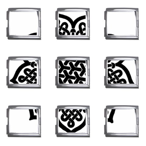 Celtic Mandala B&W Mega Link Italian Charm (9 pack) from ArtsNow.com Front