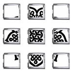 Celtic Mandala B&W Mega Link Italian Charm (9 pack)
