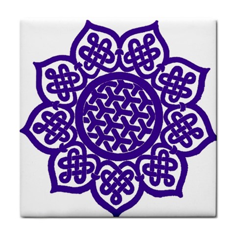 Celtic Mandala_violet Tile Coaster from ArtsNow.com Front