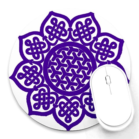 Celtic Mandala_violet Round Mousepad from ArtsNow.com Front