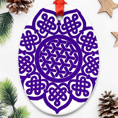Celtic Mandala_violet Ornament (Oval) from ArtsNow.com Front
