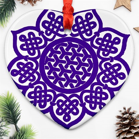 Celtic Mandala_violet Ornament (Heart) from ArtsNow.com Front