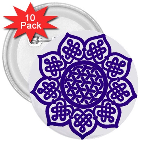 Celtic Mandala_violet 3  Button (10 pack) from ArtsNow.com Front