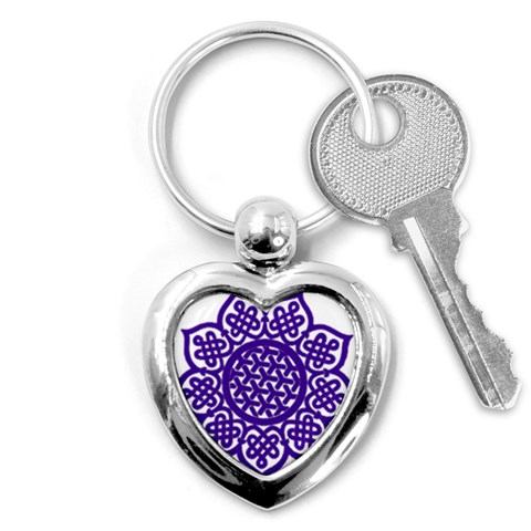 Celtic Mandala_violet Key Chain (Heart) from ArtsNow.com Front