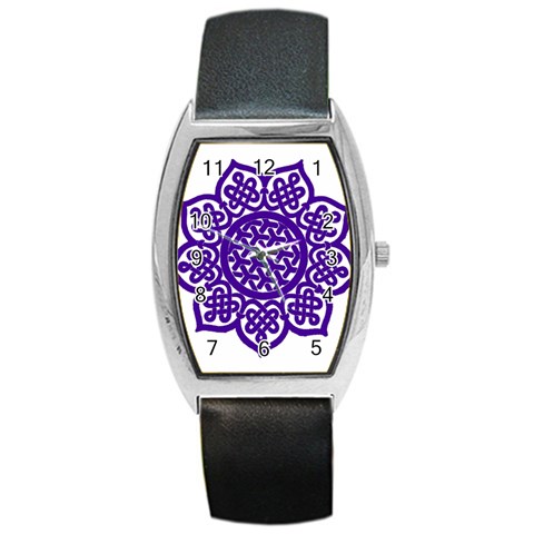 Celtic Mandala_violet Barrel Style Metal Watch from ArtsNow.com Front