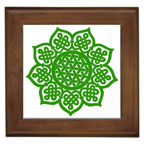 Celtic Mandala_green Framed Tile from ArtsNow.com Front