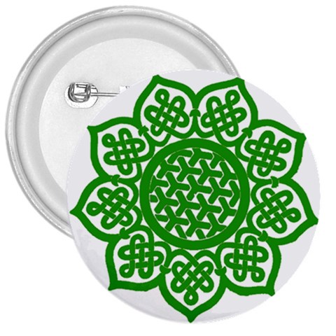 Celtic Mandala_green 3  Button from ArtsNow.com Front
