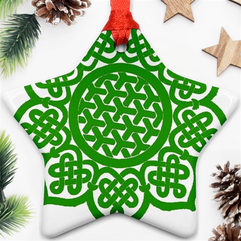 Celtic Mandala_green Ornament (Star) from ArtsNow.com Front