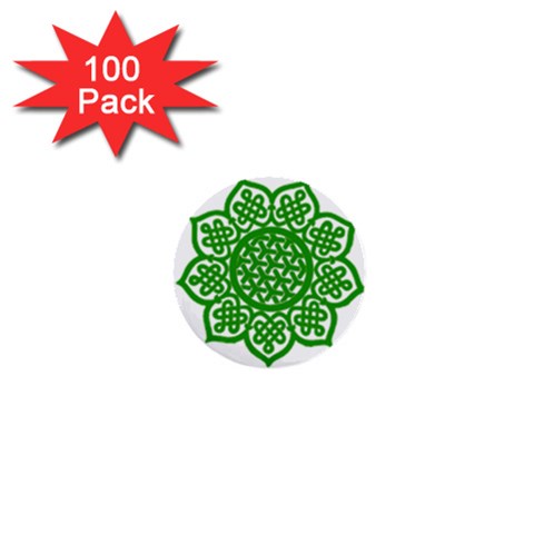 Celtic Mandala_green 1  Mini Button (100 pack)  from ArtsNow.com Front