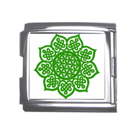 Celtic Mandala_green Mega Link Italian Charm (18mm) from ArtsNow.com Front