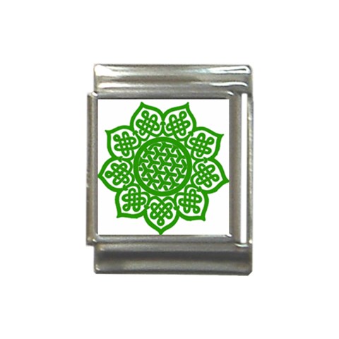 Celtic Mandala_green Italian Charm (13mm) from ArtsNow.com Front
