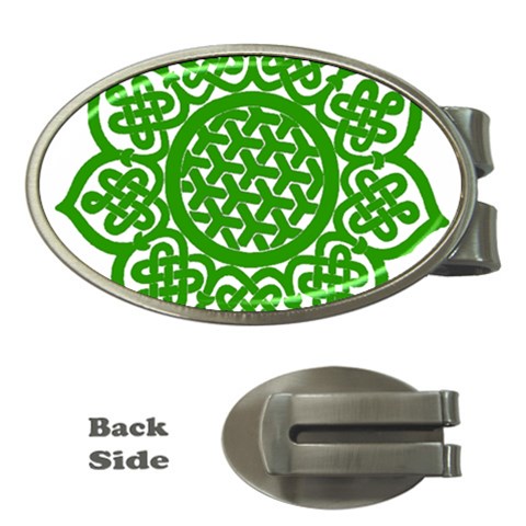 Celtic Mandala_green Money Clip (Oval) from ArtsNow.com Front