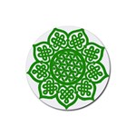 Celtic Mandala_green Rubber Round Coaster (4 pack)