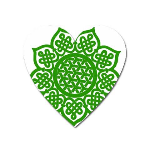 Celtic Mandala_green Magnet (Heart) from ArtsNow.com Front