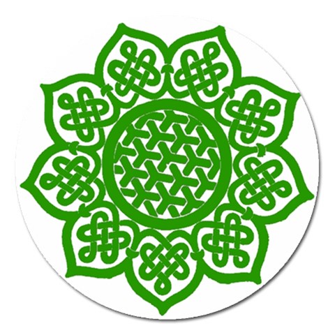 Celtic Mandala_green Magnet 5  (Round) from ArtsNow.com Front