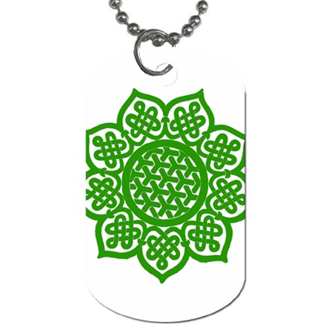 Celtic Mandala_green Dog Tag (One Side) from ArtsNow.com Front
