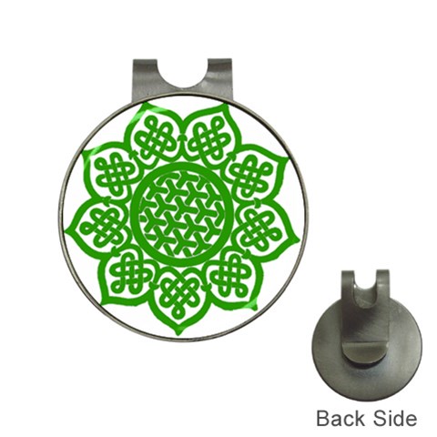 Celtic Mandala_green Golf Ball Marker Hat Clip from ArtsNow.com Front