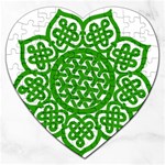 Celtic Mandala_green Jigsaw Puzzle (Heart)