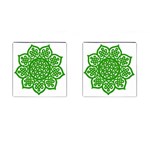 Celtic Mandala_green Cufflinks (Square)