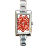Celtic Mandala_red Rectangular Italian Charm Watch