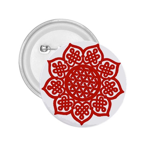 Celtic Mandala_red 2.25  Button from ArtsNow.com Front